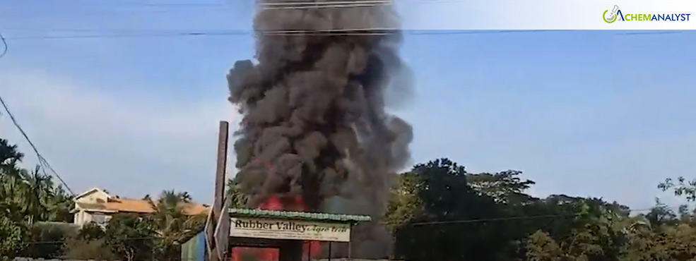 Fire Engulfs Rubber Factory in Sribhumi, Assam, Resulting in Significant Damage