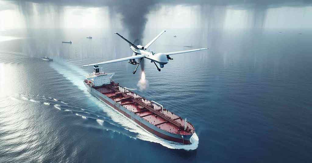 Vessel Near Yemen Encounters Drones and Explosions, Reports Suggest in the Red Sea